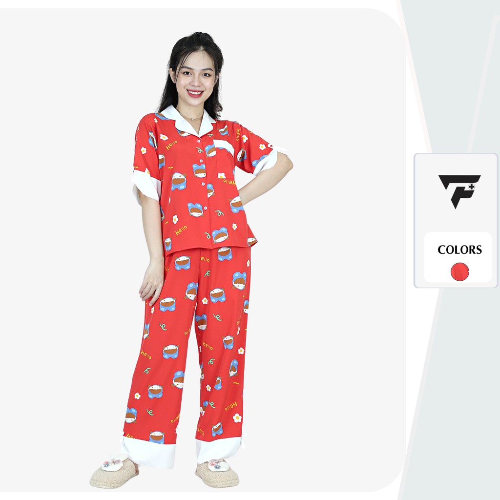 Đồ bộ pijama đồ ngủ Lụa cao cấp mặc nhà họa tiết dễ thương cá tính 299