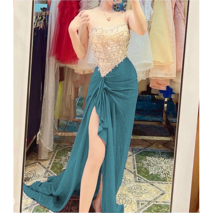 Ms1269y ĐẦM CÚP THUN KIM TUYẾN ĐÍNH Đ.Á full size S/M/L /XL