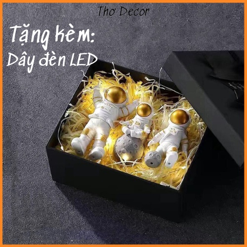 Mô Hình Phi Hành Gia Kèm Hộp Quà Tặng, Tượng Phi Hành Gia Mô Hình Để Bàn, Mô Hình Decor Trang Trí Bàn Làm Việc