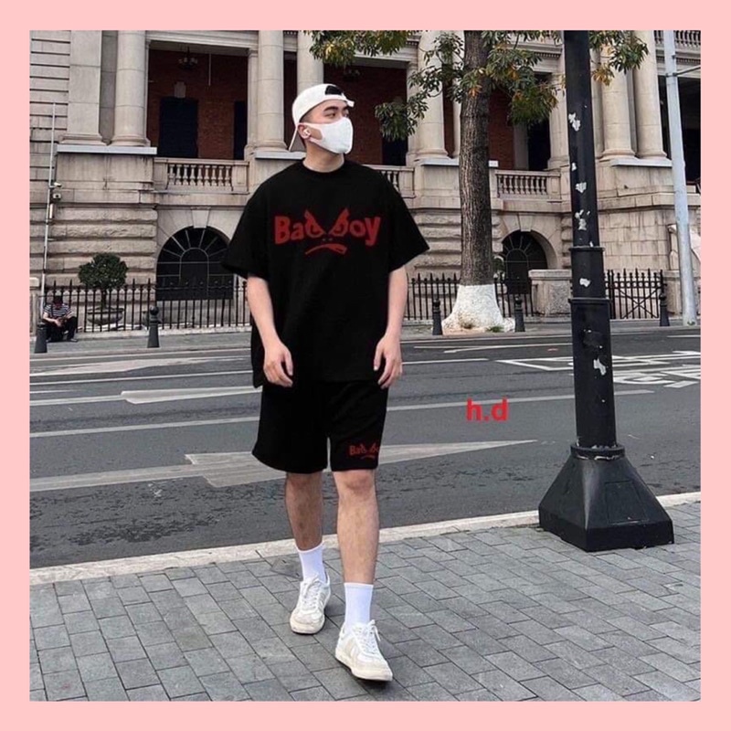 [Free Ship] Set Bộ Quần áo thể thao nam nữ BAD BOY♥️Bộ hè ngắn tay ❤ Áo thun+Quần short gió mùa hè phong cách Hàn Quốc