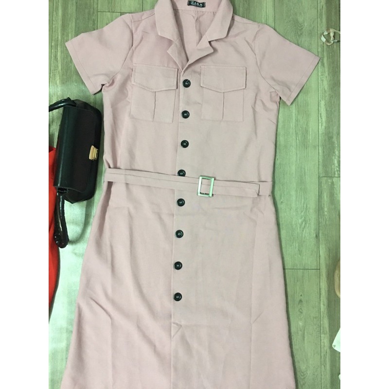 ĐẦM GIẢ VEST HỒNG PHẤN