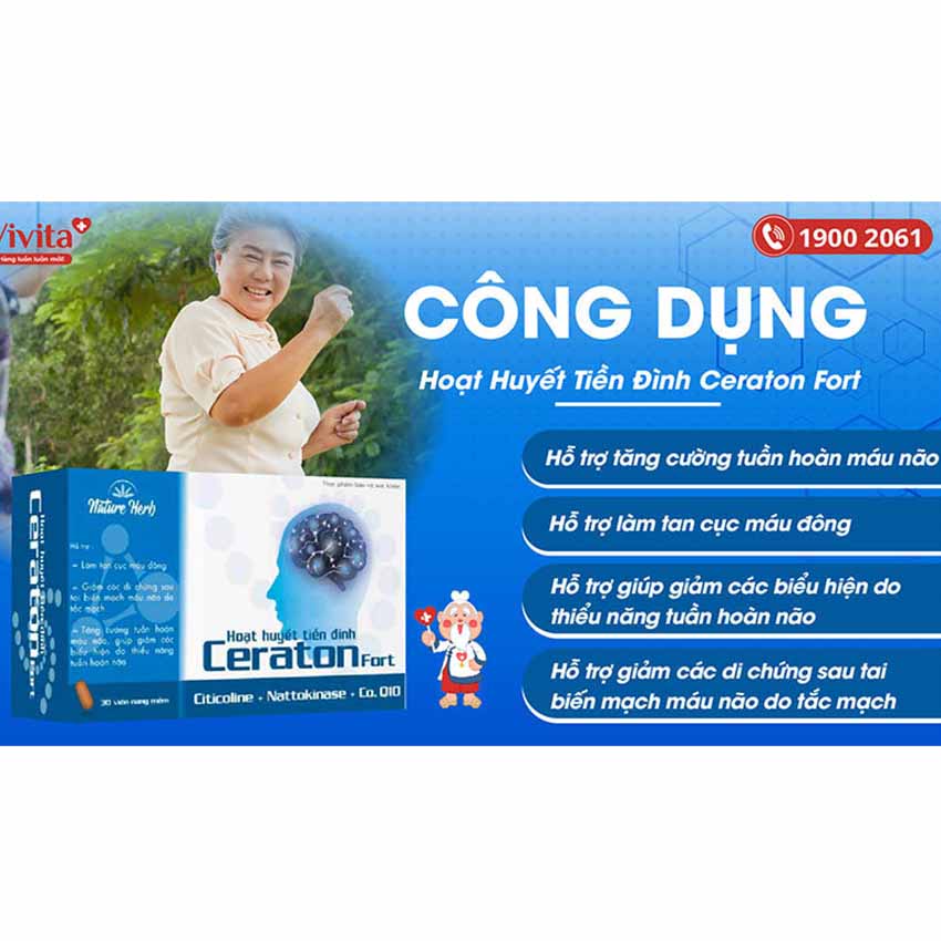 Ceraton Fort hỗ trợ hoạt huyết tiền đình hộp 30 viên , Gia Hân