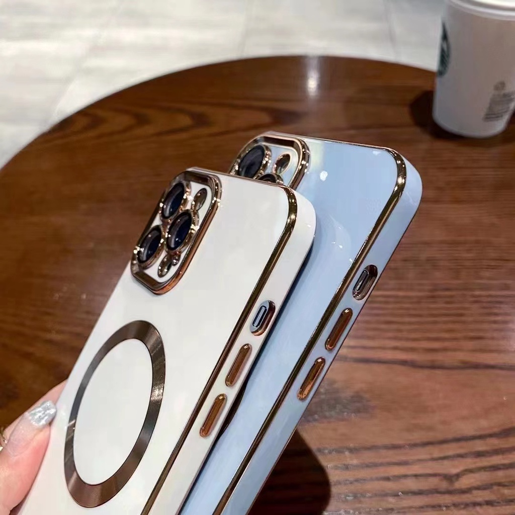 Ốp Điện Thoại Dẻo Tráng Gương Kèm Giá Đỡ Nhẫn Từ Tính Sang Trọng Cho iPhone 12 13 Pro max