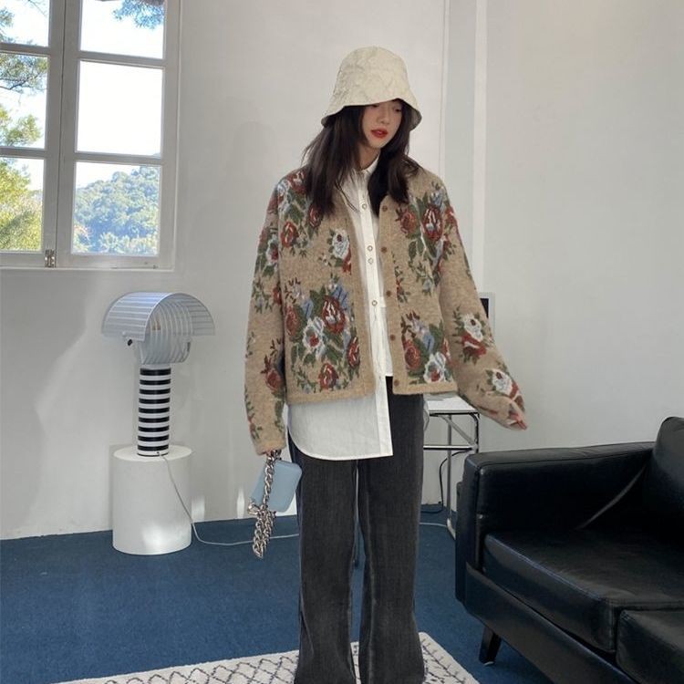 Áo Khoác Cardigan Dệt Kim Dáng Rộng Phong Cách Hàn Quốc Cổ Điển Thời Trang Thu Đông Cho Nữ 2021 | BigBuy360 - bigbuy360.vn