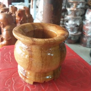 Bát nhang gỗ gõ nguyên khối ngang 11cm