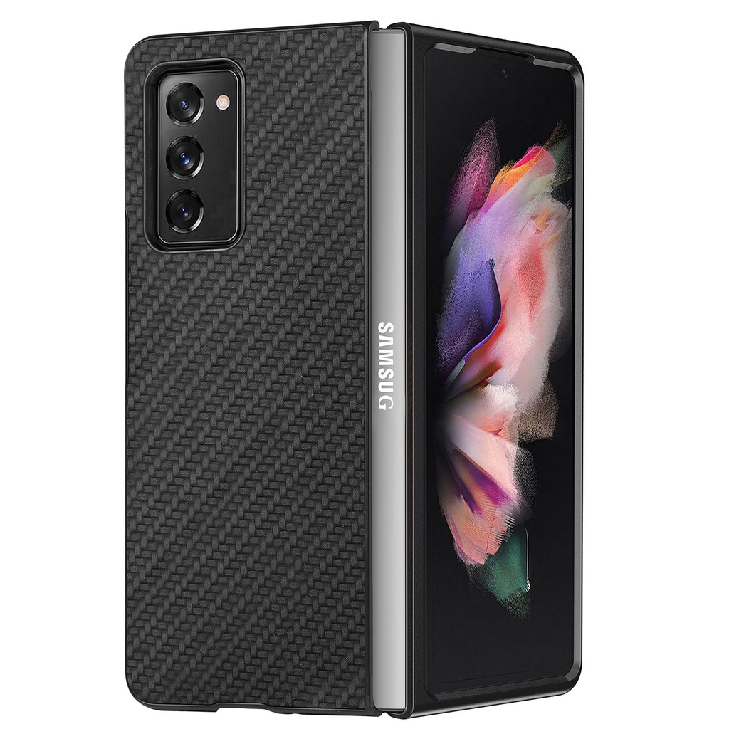 Ốp Điện Thoại Sợi Carbon Chống Sốc Đơn Giản Cho Samsung Galaxy Z Flip Fold 5 4 3 2 1