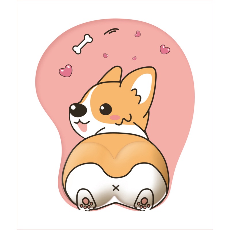 Miếng lót chuột silicon hình corgi 3D dễ thương