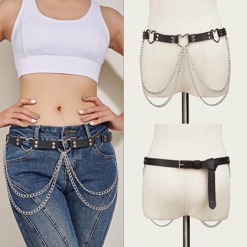 Thắt Lưng Dây Xích Tròn Bằng Hợp Kim Phong Cách Hip Hop Cá Tính Cho Thanh Thiếu Niên