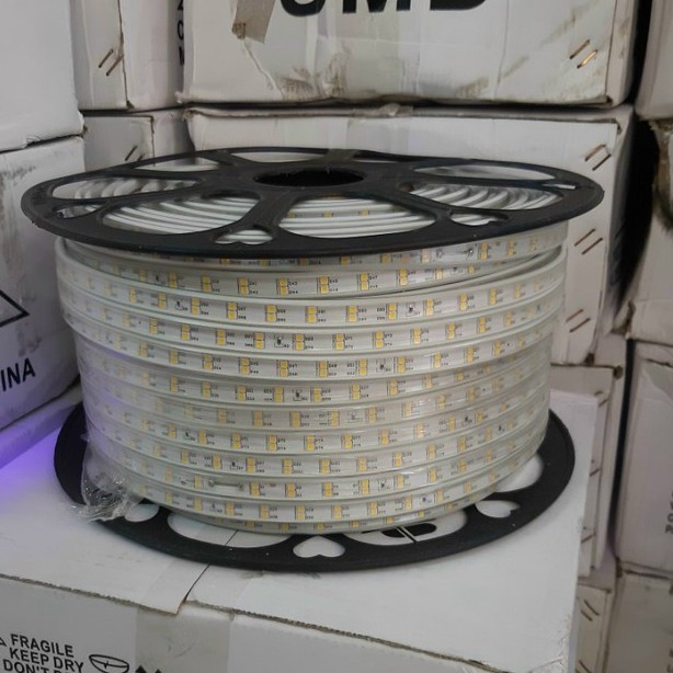 Đèn led dây đôi 2835 220V, Led dây đôi màu vàng xanh dương xanh lá trắng rgb đủ màu, Led dây trang trí quấn cây đèn hắc