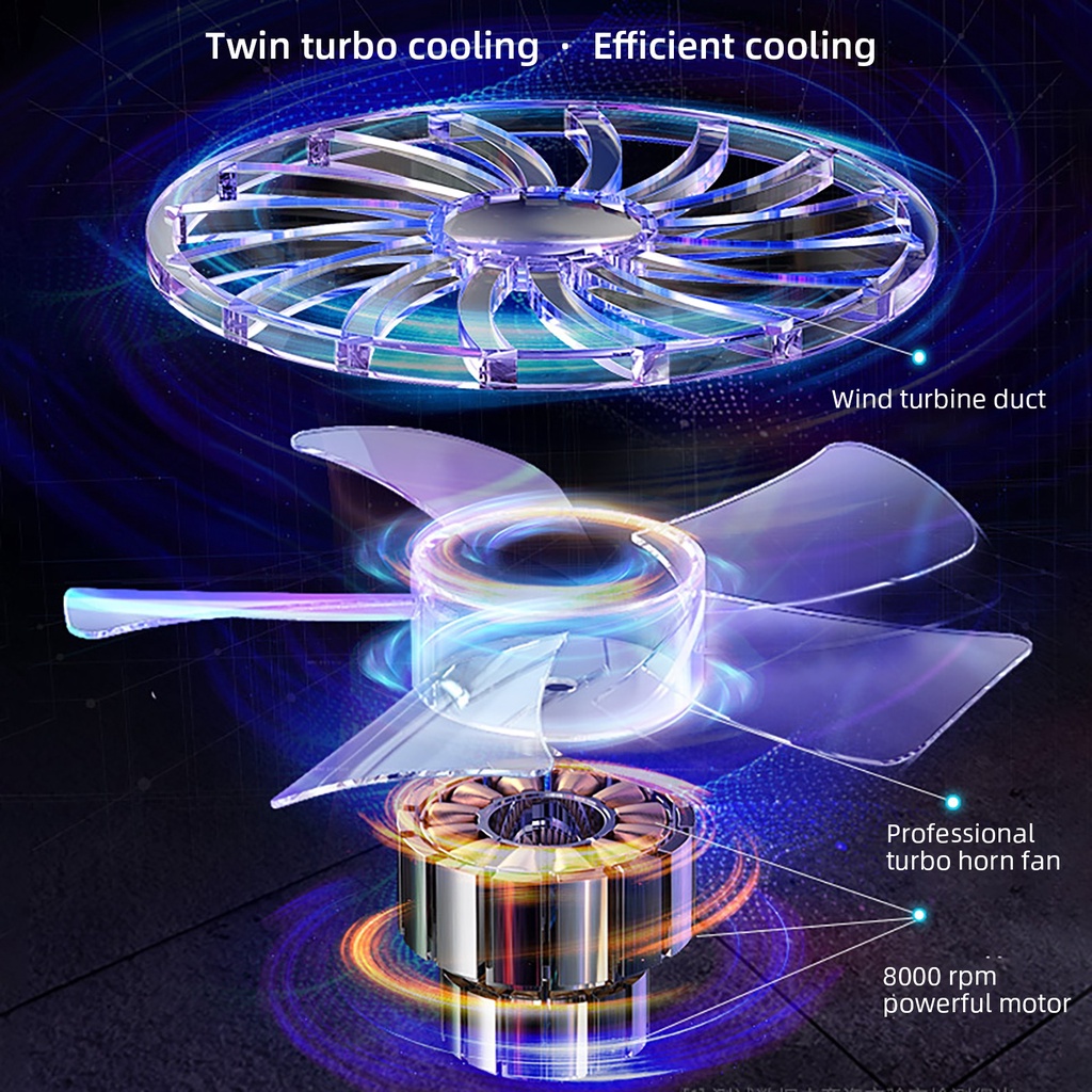 Quạt Tản Nhiệt Nhanh Bán Dẫn 5 Cánh Xoay Được Có Thể Thu Gọn Cho Chơi Game Trên Điện Thoại