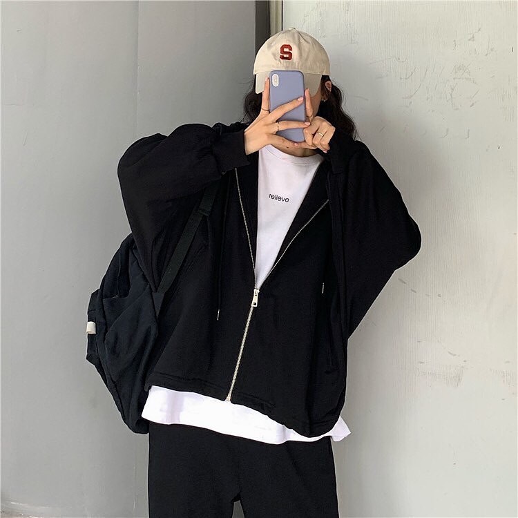 Áo Hoodie Zip Ulzzang Chất Đẹp - Áo khoác nỉ bông khóa kéo 6 màu siêu xinh Unisex Nam Nữ Hàn Quốc | BigBuy360 - bigbuy360.vn