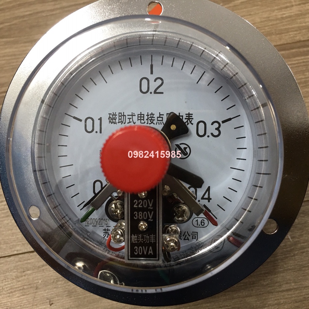 Đồng hồ 3 kim tiếp điểm điện mặt 100mm -30va chân đứng,chân sau Đủ dải áp