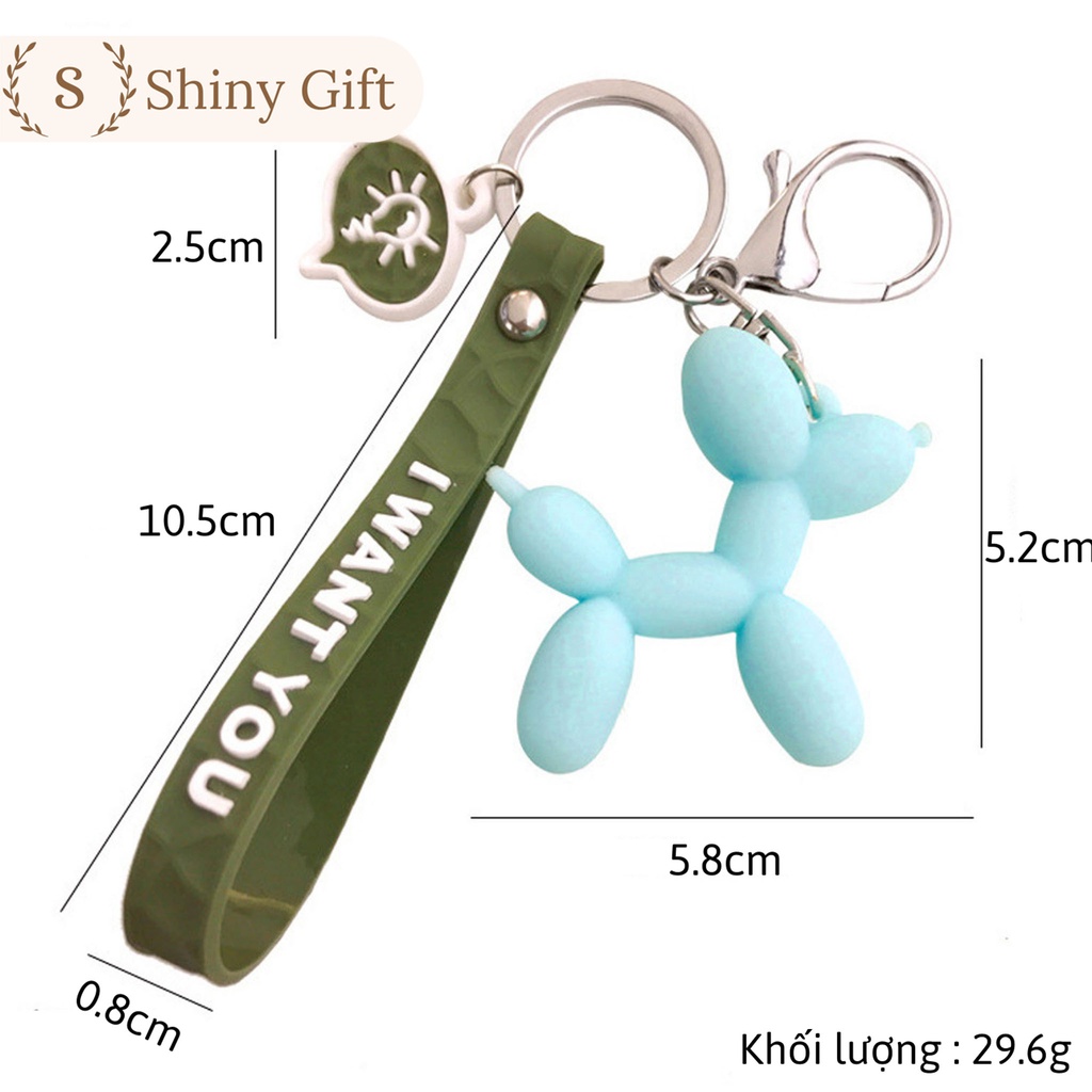 Móc khóa siêu cute hot trend chó bong bóng đủ màu sắc