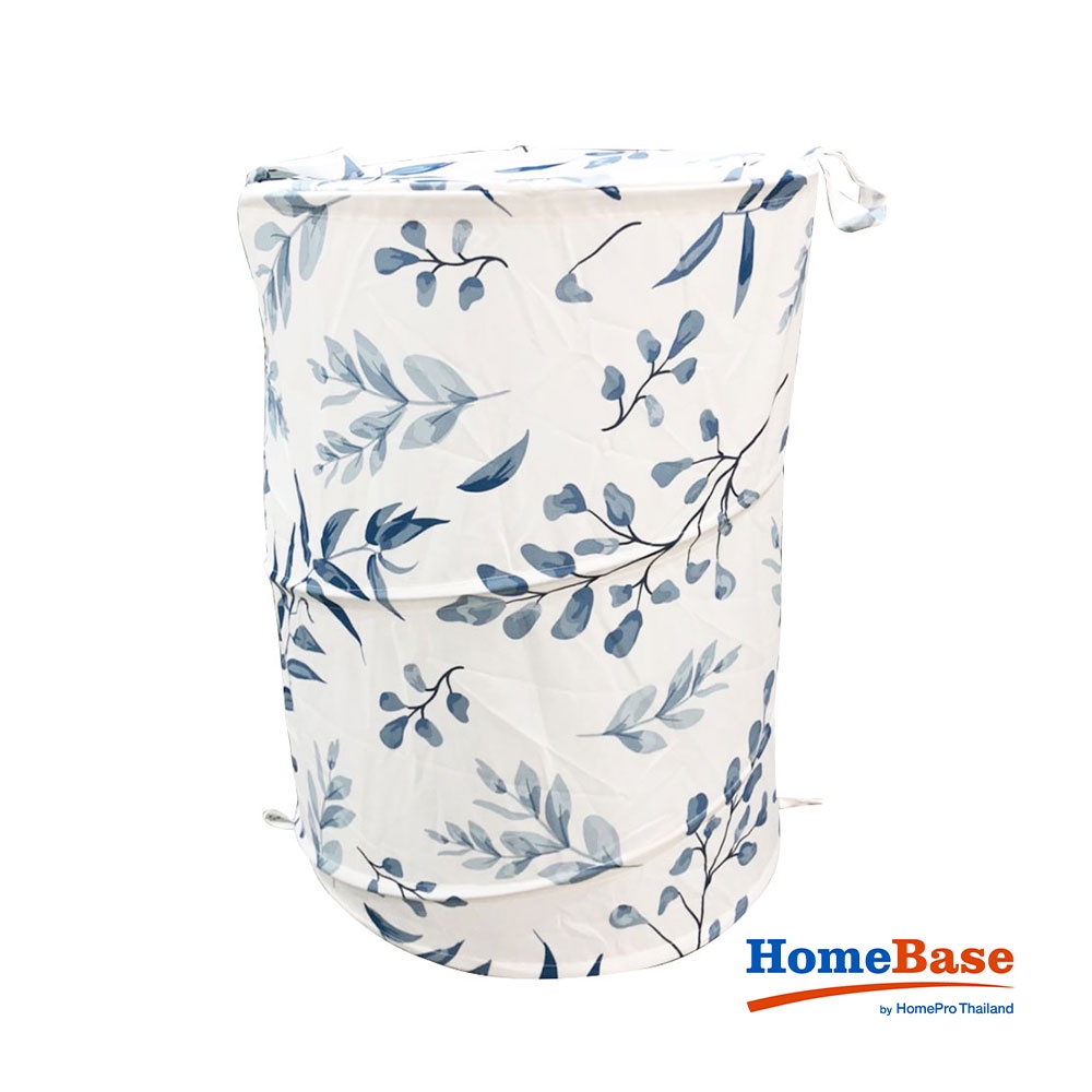 HOMEBASE MOYA Túi đựng đồ dơ đồ giặt bằng vải polyester chống thấm nước họa tiết lá 42Wx55Hcm