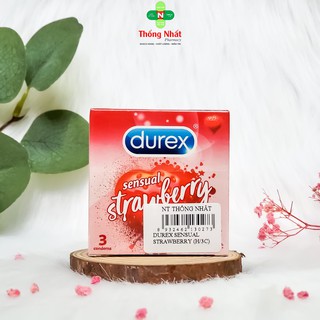 Bao cao su hương dâu Durex Sensual Strawberry hộp 3 bao