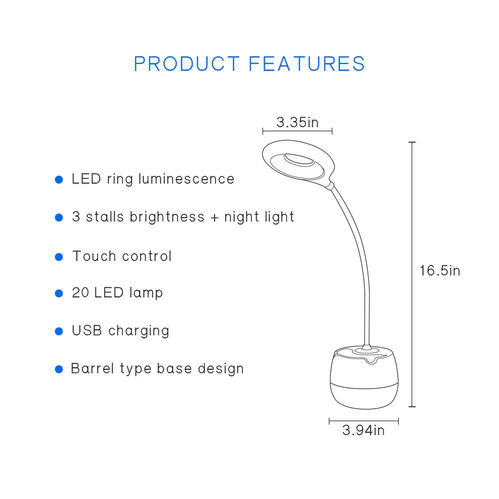 ĐÈN ĐỂ BÀN TGX - 772 TÍCH ĐIỆN ĐẦU SẠC USB SÁNG 3 CHẾ ĐỘ KHÔNG LÀM KHÔ DA VÀ HẠI MẮT