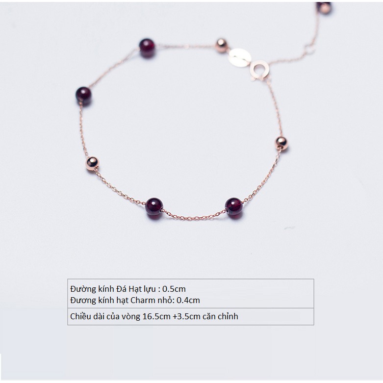 Lắc Tay Bạc Nữ Lắc Tay Bạc S925 Lắc Tay Hạt Đá Hạt Lựu - Bảo Ngọc Jewelry L2538 | BigBuy360 - bigbuy360.vn