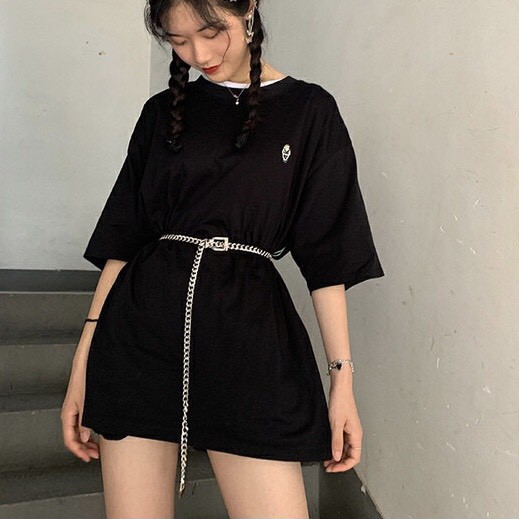 Đai váy nịt thắt lưng nữ BROO bản dây nhỏ chain xích kim loại màu bạc, vàng cá tính