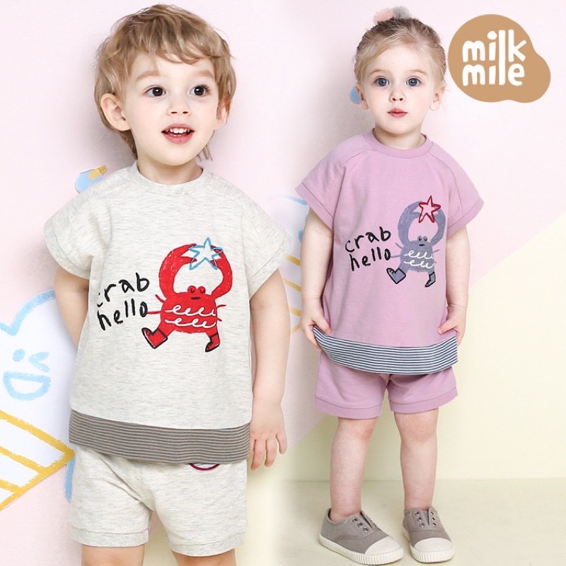 Bộ Hè Bé Trai & Bé Gái Con Cua Milk Mile