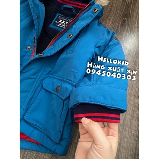 Parka xanh lót lông cho bé