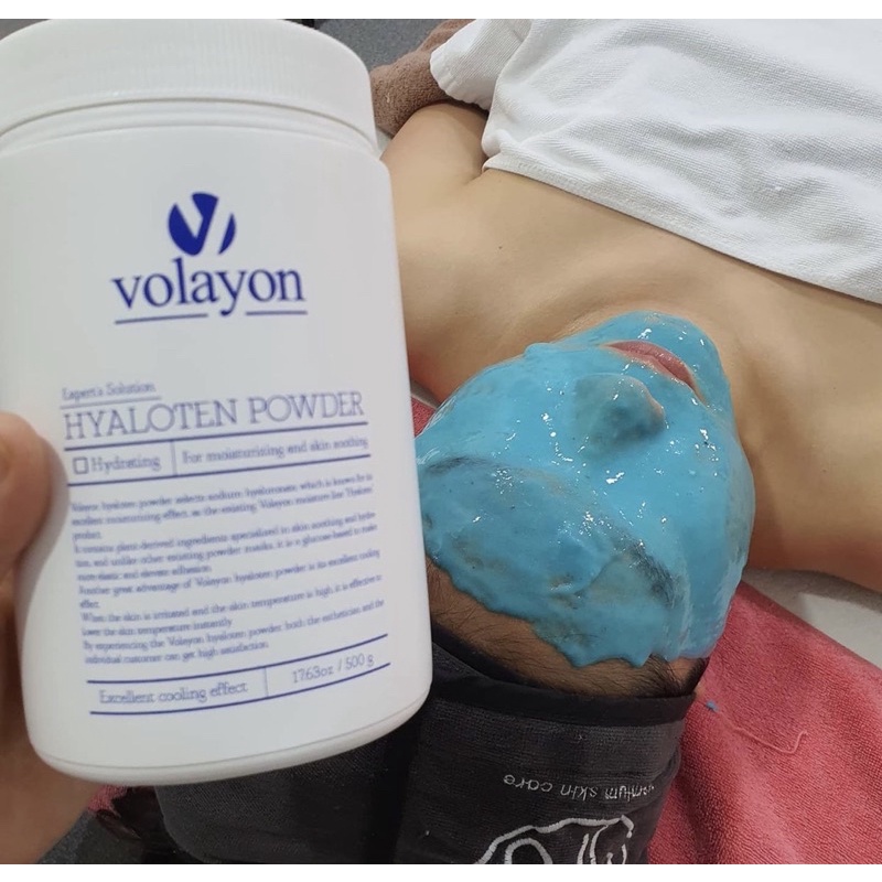 Mặt Nạ Tảo Volayon Hyaloten Powder Xanh dương cấp nước hạ nhiệt da