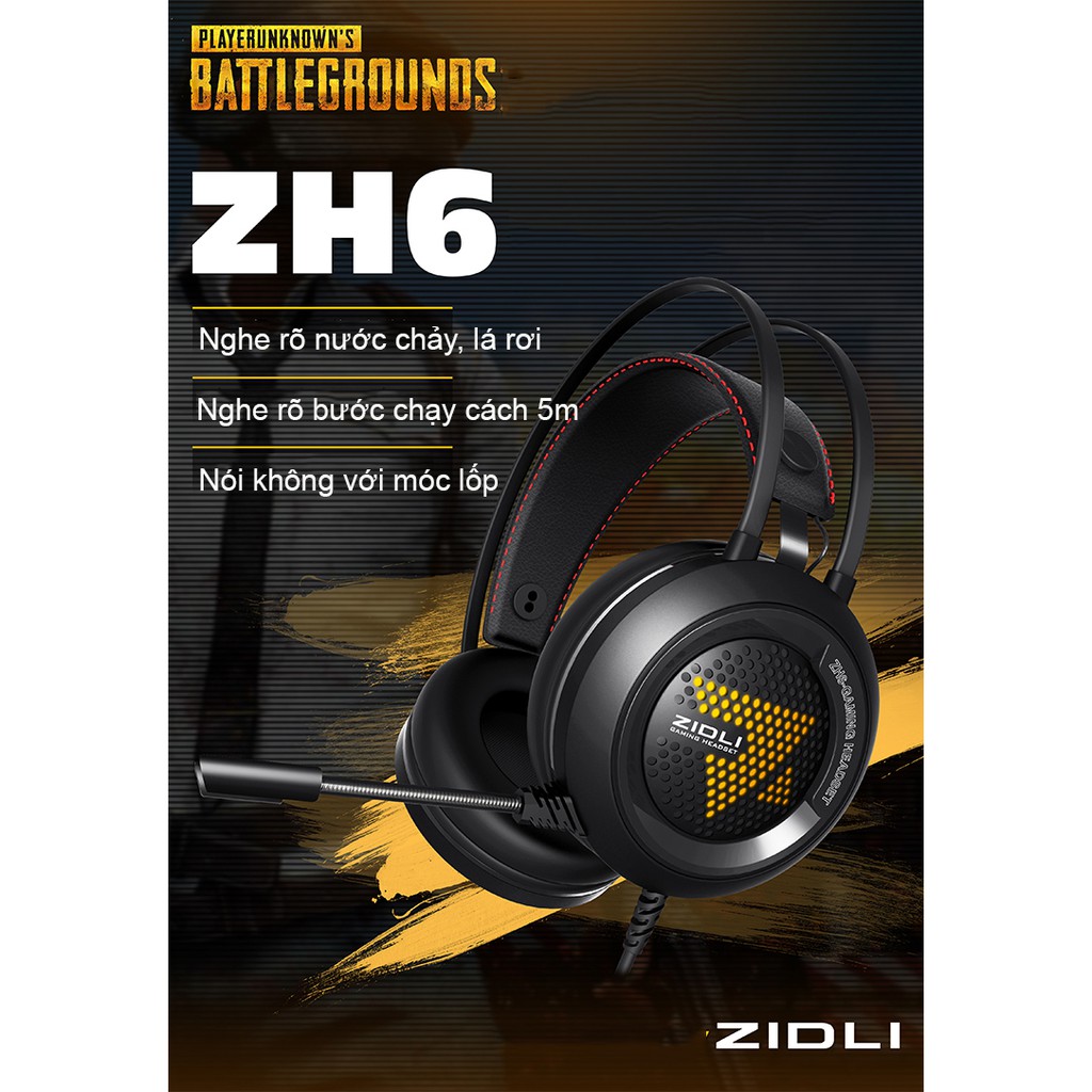 Tai nghe Gaming ZIDLI ZH6 ÂM THANH 7.1, led 7 màu,USB - Hàng Chính Hãng
