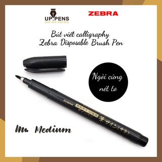 Bút brush viết calligraphy Zebra Disposable Brush Pen - Medium Tip (Nét to)