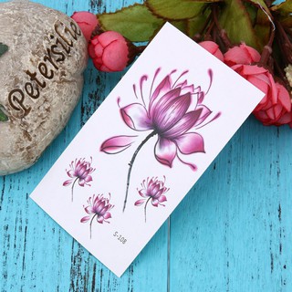 Hình xăm dán Tatto hoa sen nở C28