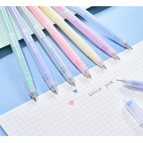 Set 12 bút mực gel Mira Full màu VPP Tuệ Minh nét 0.5mm cho học sinh và văn phòng tiện lợi