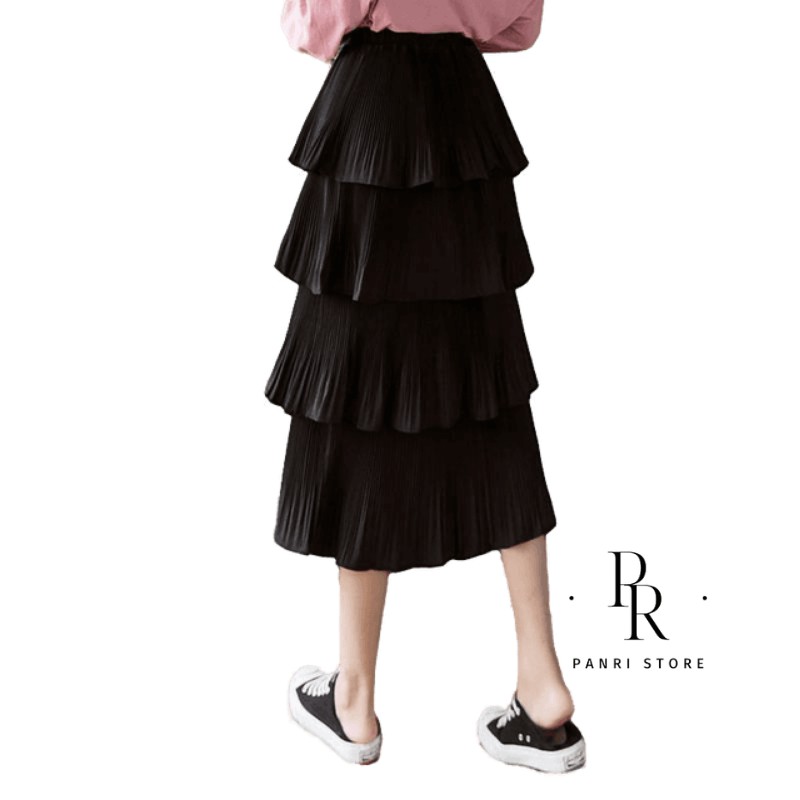 Chân váy tầng thời trang nữ 4 tầng nhún dáng váy xèo