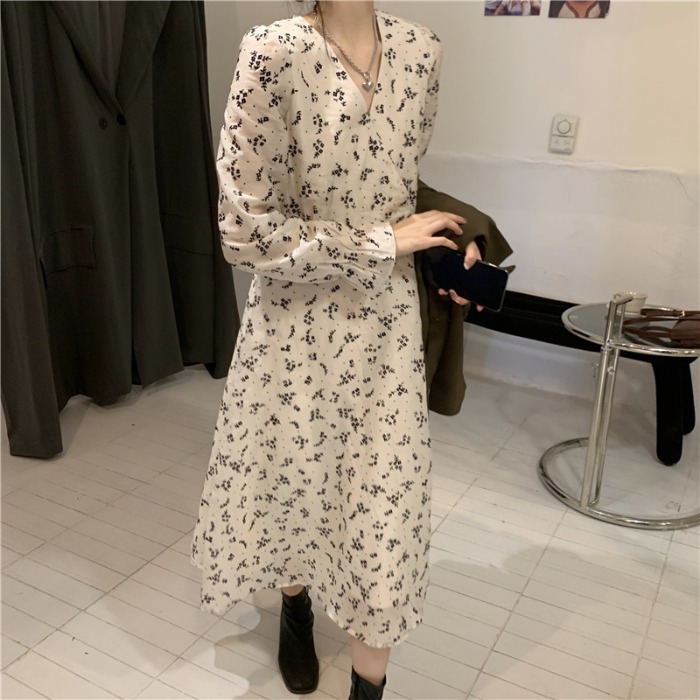 Bộ Trang Phục XIAOZHAINV Cho Nữ Gồm Đầm Tay Dài Họa Tiết Hoa + Áo Khoác Tay Dài Thời Trang Cổ Điển | BigBuy360 - bigbuy360.vn