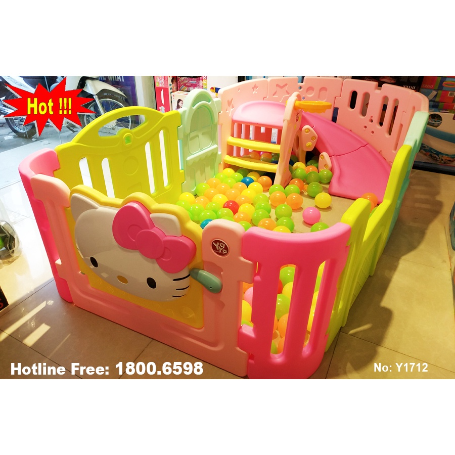 Cầu trượt bể bóng Hàn Quốc Hello Kitty 2 trong 1 Y1712