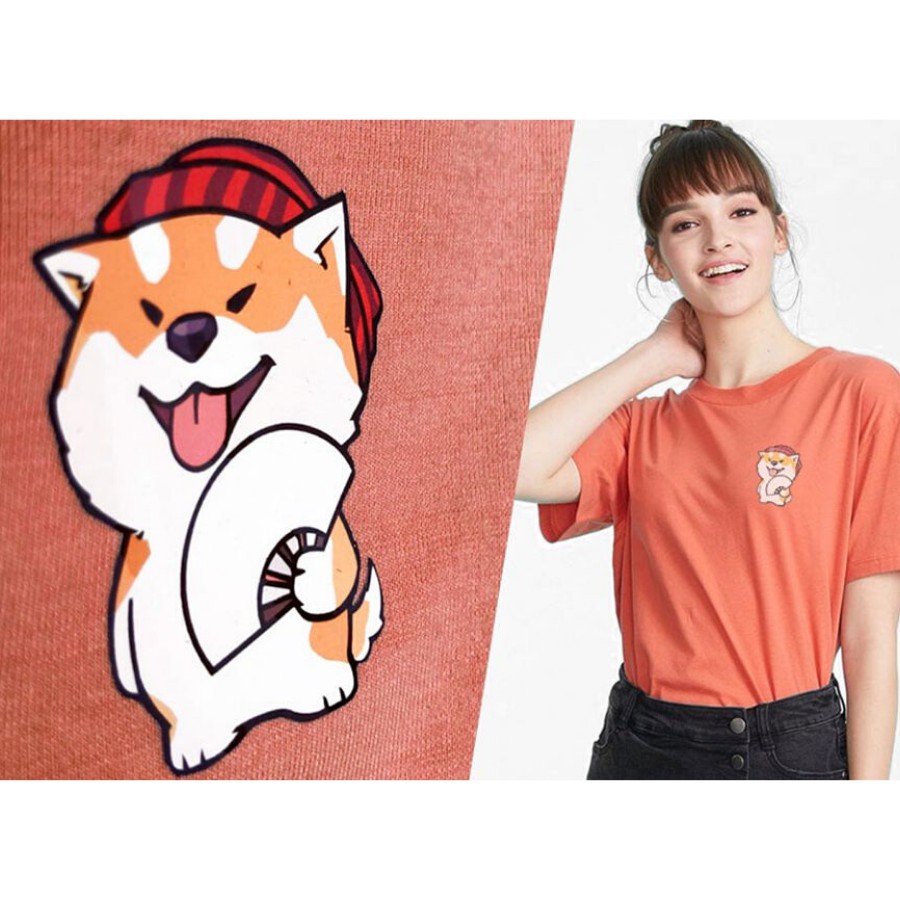 [Hàng Xịn, Gía Tốt] Áo Phông Thun Nữ Tay Ngắn Icon Họa Tiết Chó Dễ Thương - Unisex - Cotton - Mã AT023