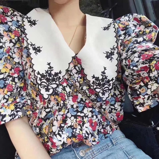 Áo zaraa hoa thêu cổ bèo siêu hót | BigBuy360 - bigbuy360.vn