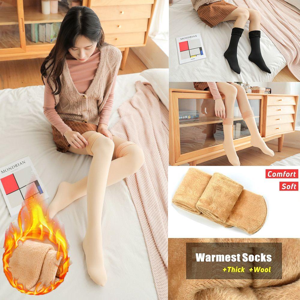 Okdeals Vớ Nhung Len Cashmere Dài Liền Mạch Giữ Nhiệt Sàn Nhà