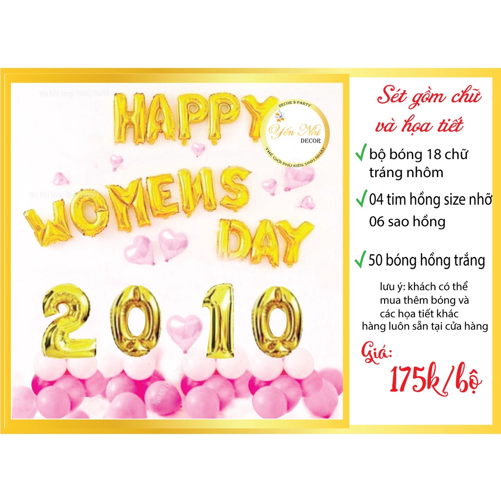 𝗦𝗲́𝘁 𝗯𝗼́𝗻𝗴 𝘁𝗿𝗮𝗻𝗴 𝘁𝗿𝗶́ ngày quốc tế phụ nữ Việt Nam 𝟮𝟬/𝟭𝟬, sét bóng 𝗛𝗮𝗽𝗽𝗽𝘆 𝗪𝗼𝗿𝗺𝗲𝗻 𝗗𝗮𝘆 Yến Nhi Shop