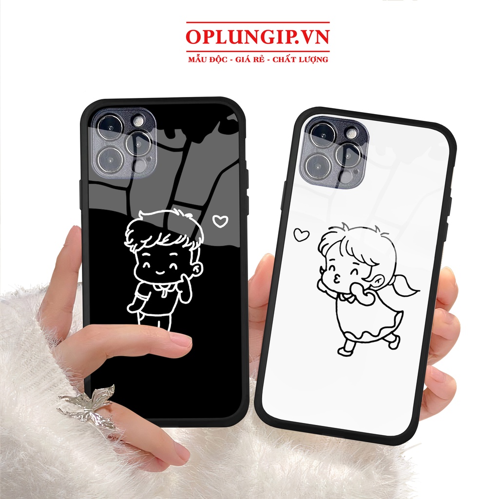 Ốp lưng iphone kính cặp đôi yêu thương cho iphone 14 13 pro max mini 6 s plus 7 8 plus Xr X s max 11 pro max 12 pro max