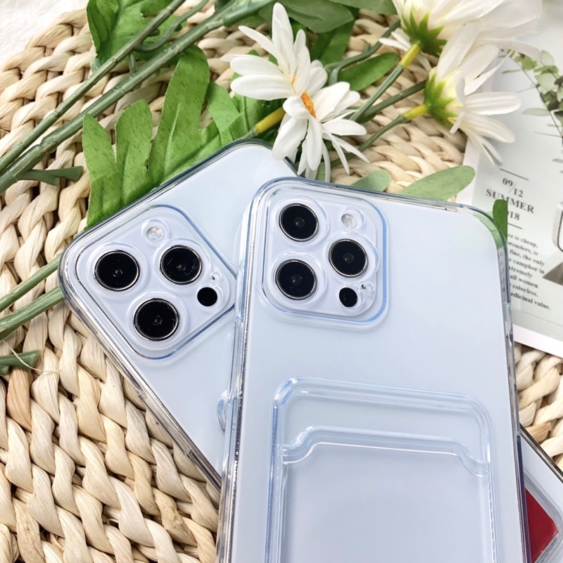 Ốp iPhone silicon có khe đựng thẻ 6/6s/7/8/6 Plus/6s Plus/7 Plus/8 Plus/X/Xs/Xs Max/11/12/13/14/Pro/ProMax/Plus/Prm