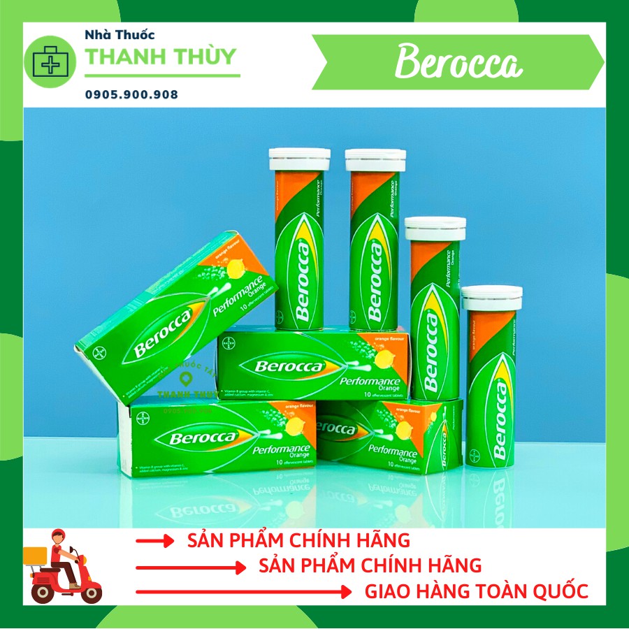 [NHẬP MÃ NHAT3000 GIẢM NGAY 3000đ] BEROCCA  Viên Sủi Bổ Sung Vitamin Và Khoáng Chất Hương Cam Hộp 10 Viên