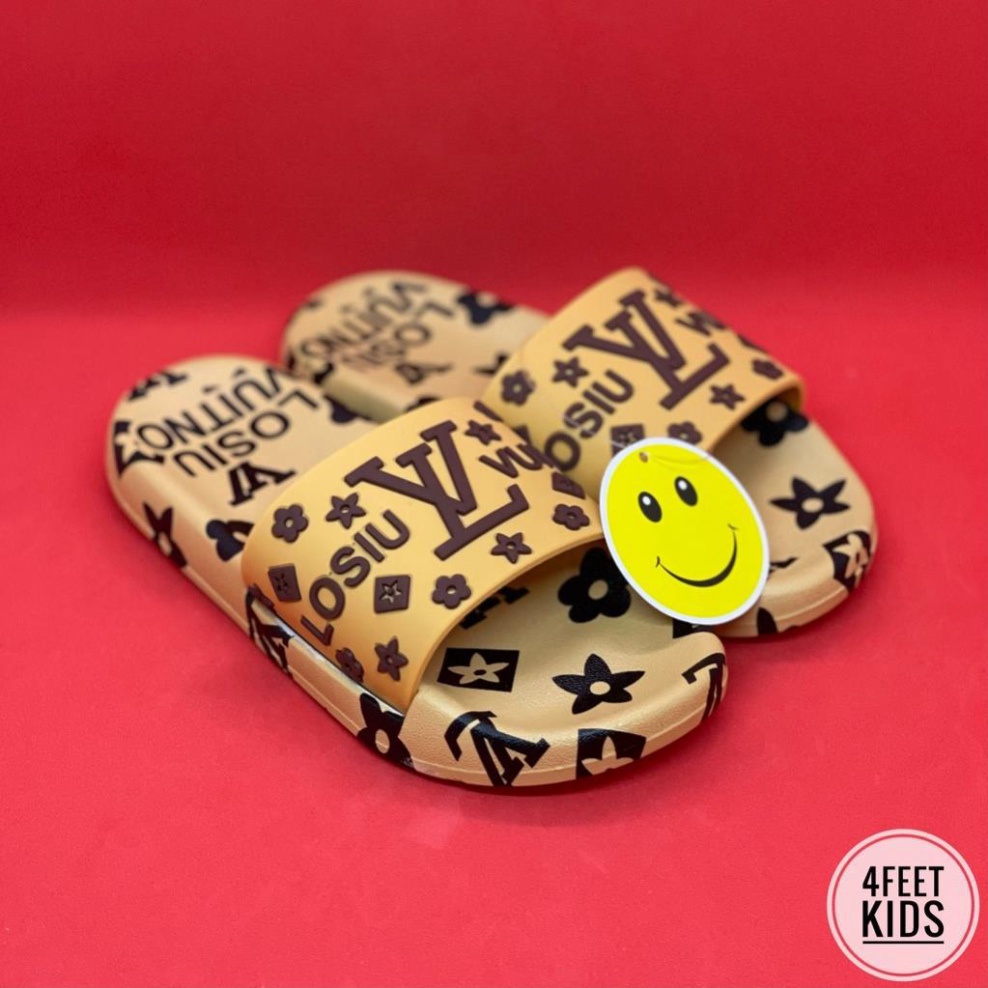 ⚡️% ẢNH THẬT⚡️ Dép lê trẻ con Lousin với hoa văn LV bạn dạng 3 màu 2022 vô cùng ăn chơi sành điệu cho bé trai từ 5-12