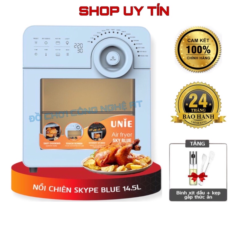 NỒI CHIÊN KHÔNG DẦU UNIE SKY BLUE 14,5L 1700W CHIÊN NƯỚNG ĐA NĂNG CHẤT LƯỢNG CAO