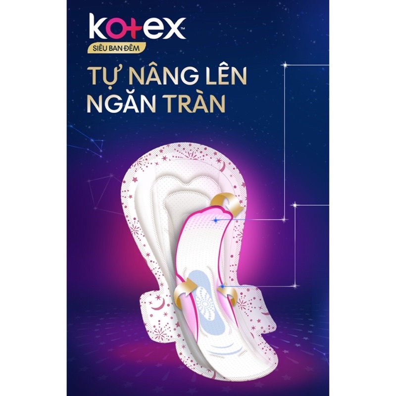 Băng vệ sinh Kotex siêu ban đêm siêu mỏng cánh 35cm( gói 3 miếng)