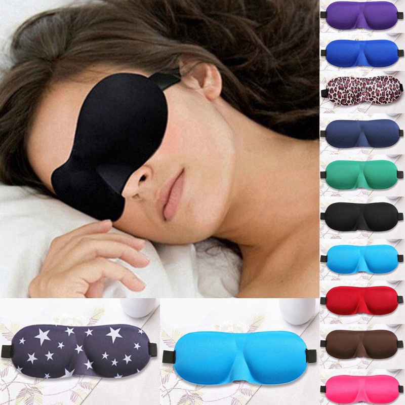 Mặt nạ che mắt ngủ thiết kế mềm có miếng đệm 3D dành cho nghỉ ngơi/ đi du lịch