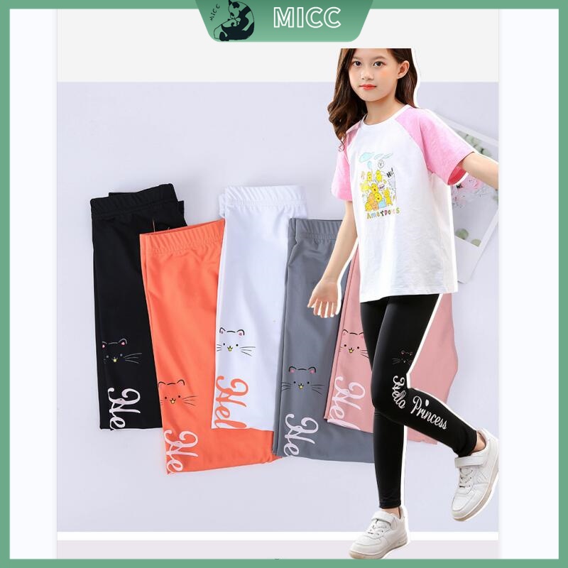 Quần Legging Co Giãn Màu Sắc Ngọt Ngào Xinh Xắn Cho Bé Gái 3-12 Tuổi