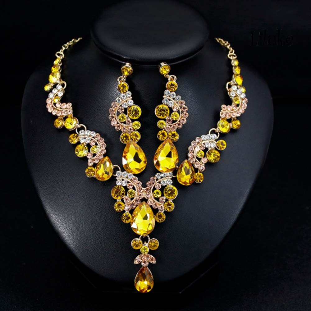 Bộ 2 Vòng cổ + Đôi Khuyên Tai Thiết Kế Sang Trọng Thời Trang Cho Nữ