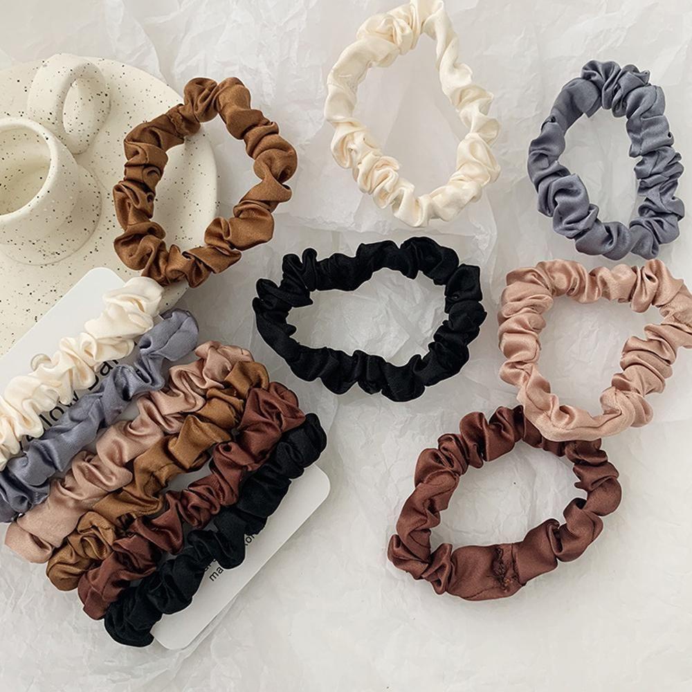 Set Dây Buộc Tóc Vải Chiffon Họa Tiết Chấm Bi / Hoa Xinh Xắn