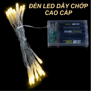 Đèn Chớp Kim Trang Trí Ngoài  Có Hộp Pin Không Thấm Nước Độ Dài 1m-5m