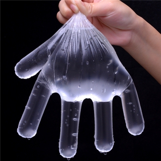 Bộ 100 cái găng tay nhựa PE dày cấp thực phẩm dùng 1 lần