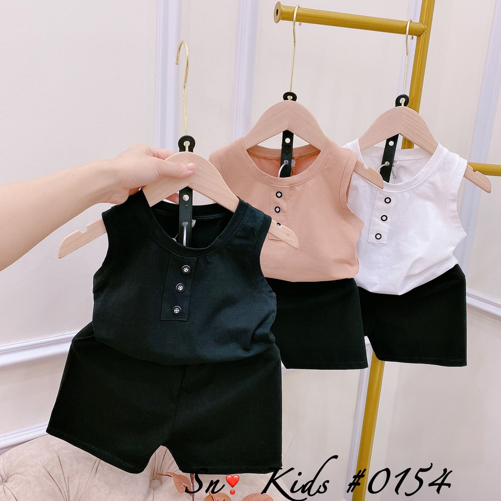 Bộ Ba Lỗ Bé Trai Chất Cotton Lưới Đính Cúc Ngực Đi Chơi Mặc Nhà NamkidShop (V413)