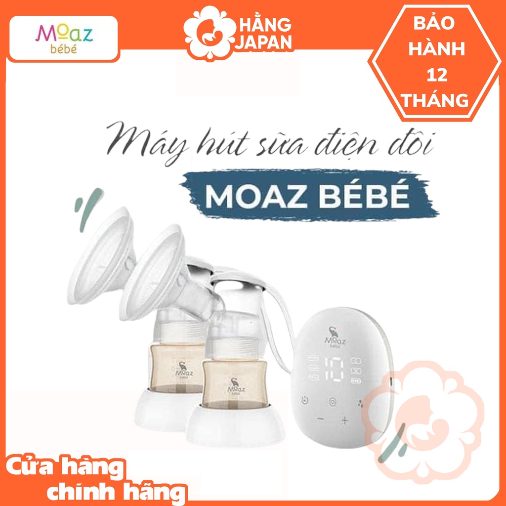 Máy hút sữa điện đôi Moazbebe MB029 hút êm, kiệt sữa, tăng tiết sữa - BH chính hãng 12 tháng
